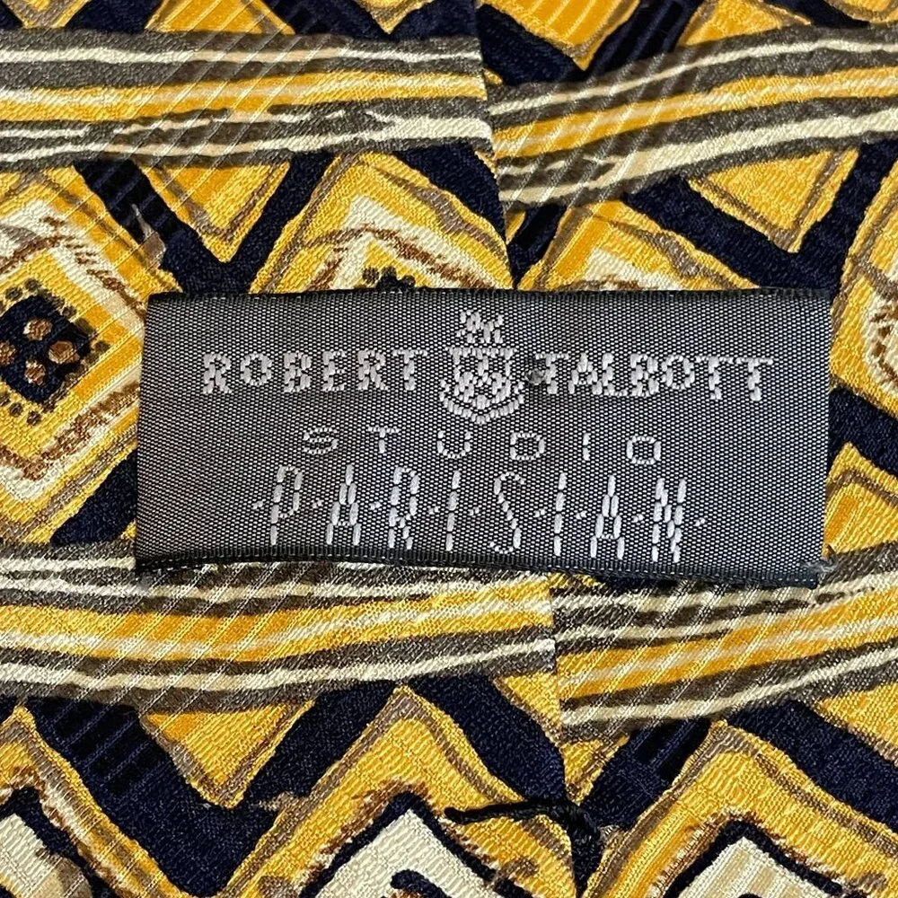 Robert Talbott 3 PC Lot Necktie Mens Gold Burgundy Navy Silk USA Career Business